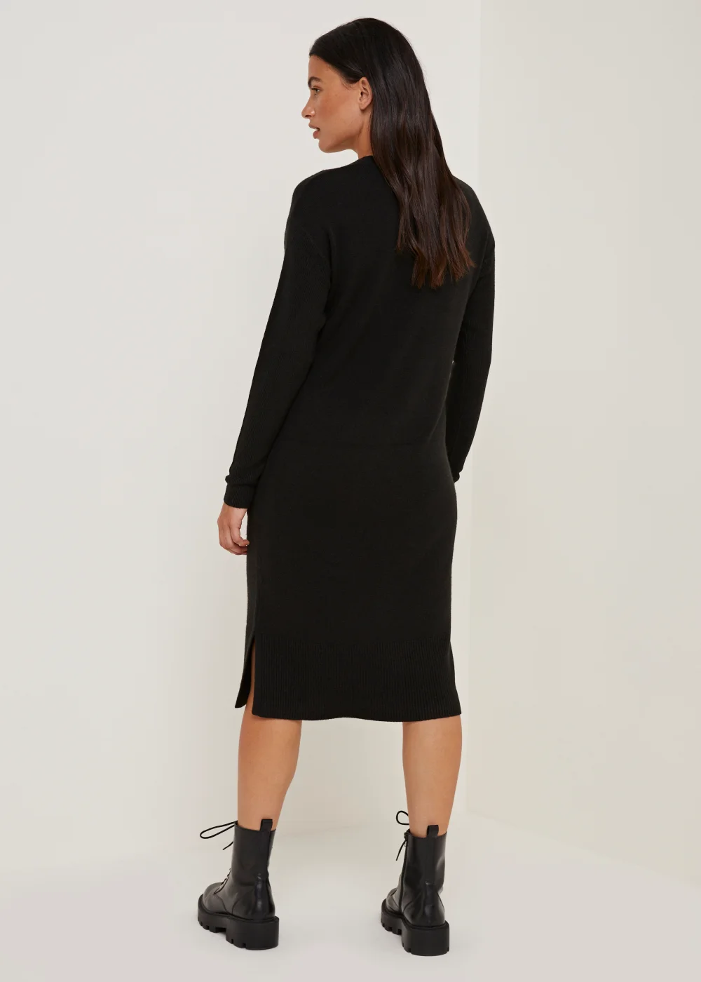 Black Super Soft V-Neck Dress - 8 Image 5