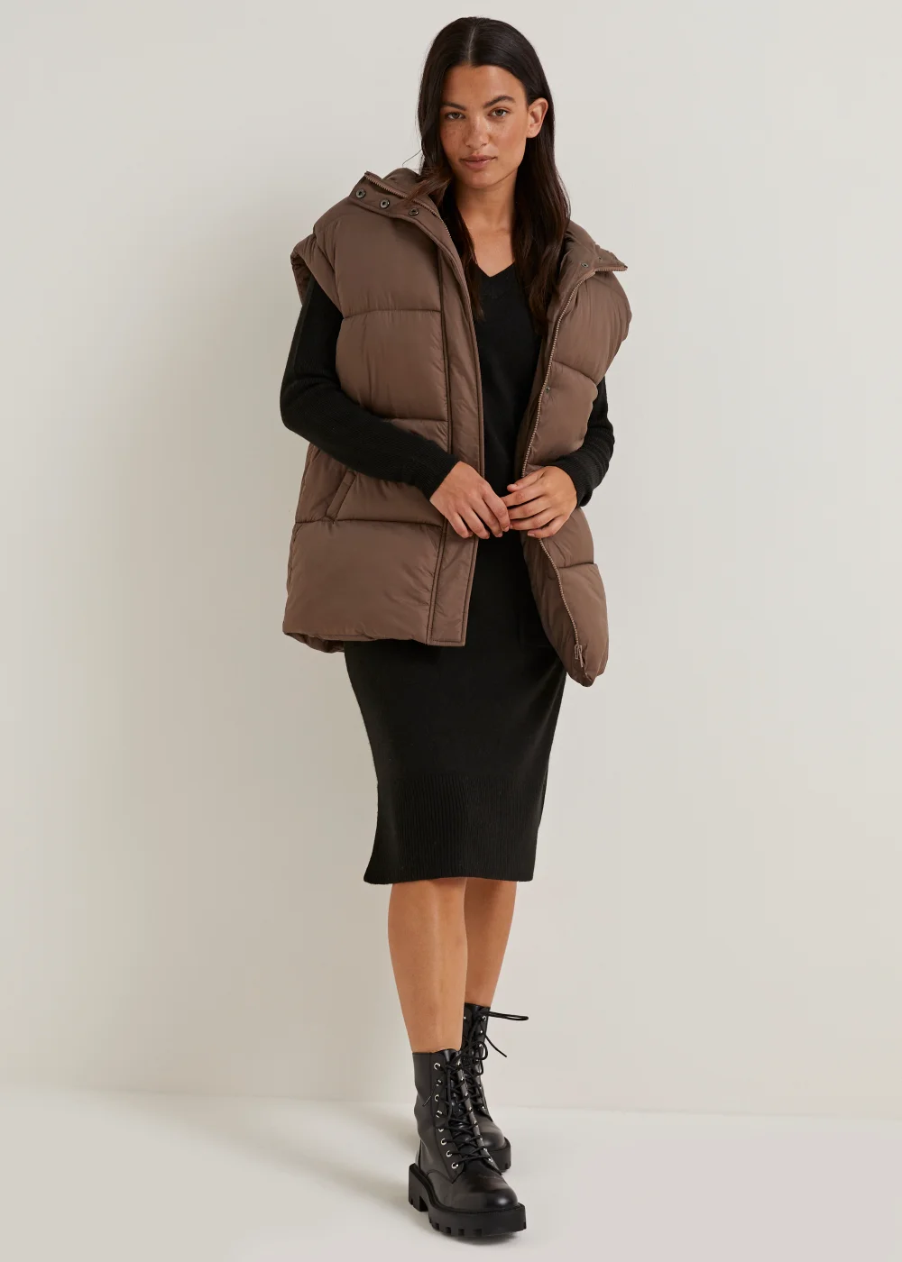 Black Super Soft V-Neck Dress - 8 Image 2