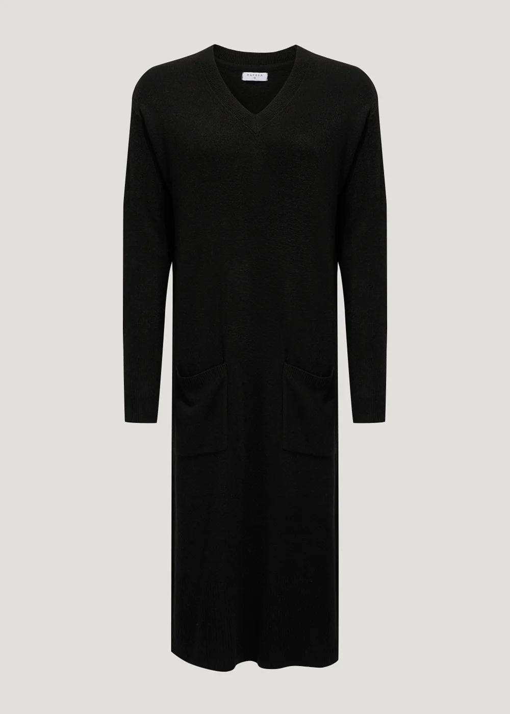 Black Super Soft V-Neck Dress - 8 Image 1