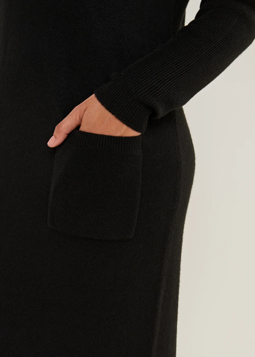 Black Super Soft V-Neck Dress - 8 Image 3