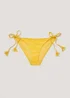 Yellow Tie Side Textured Bikini Bottoms - Size 6 Image 2