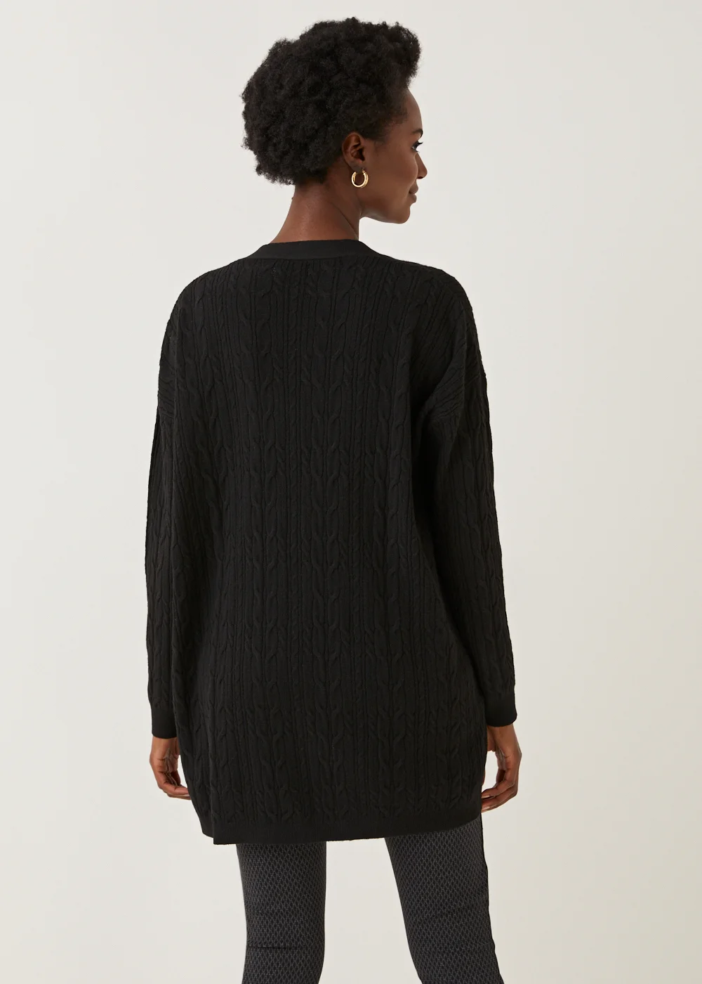 Black Baby Cable Knit Cardigan - S Image 2