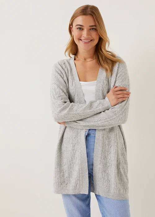 Grey Baby Cable Knit Cardigan - S Image 1