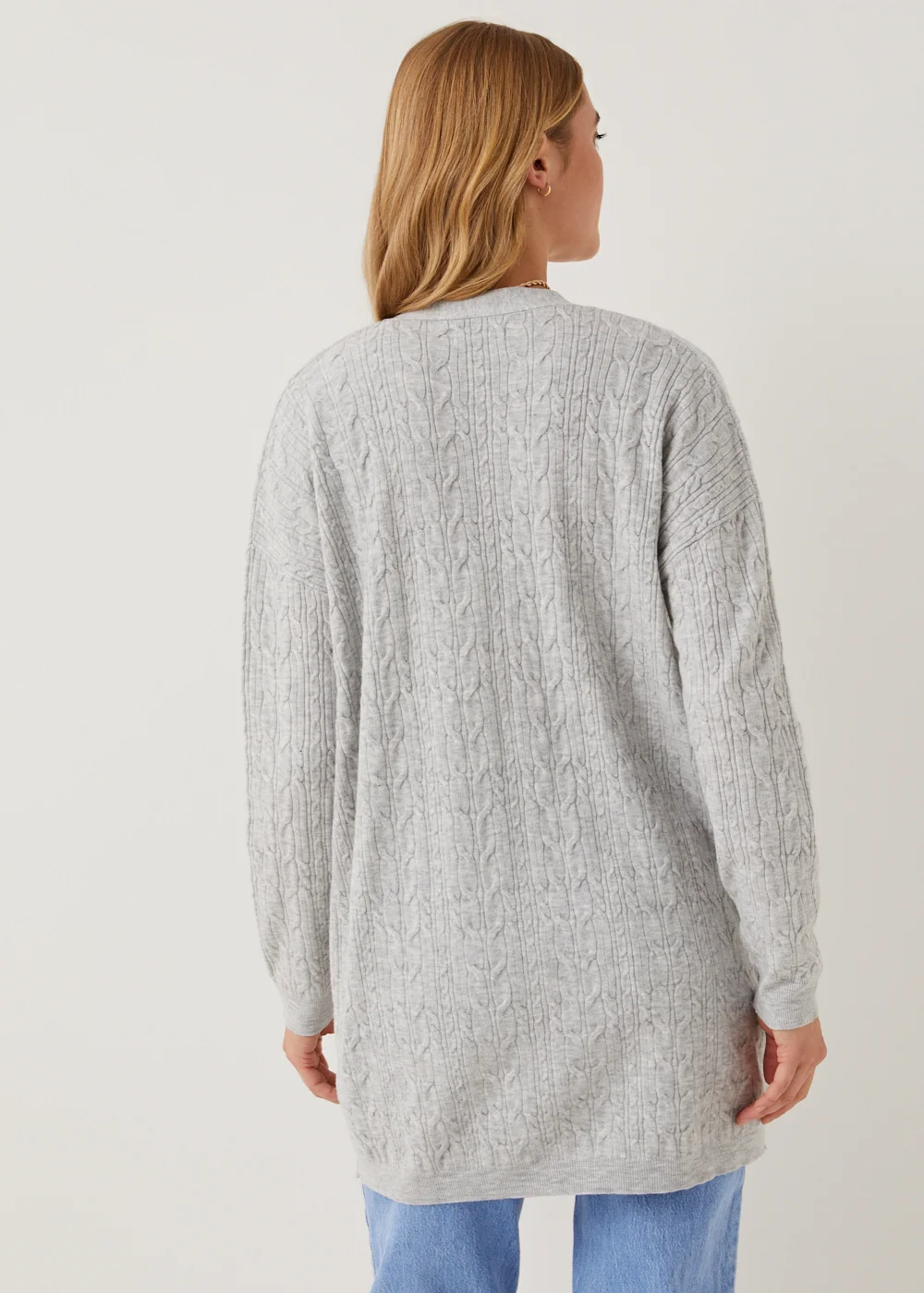 Grey Baby Cable Knit Cardigan - S Image 2