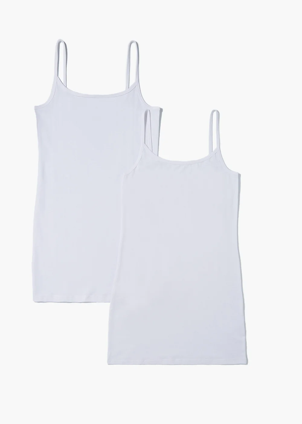 2 Pack White Longline Cami Tops - 8 Image 1