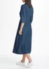 JDY Dark Wash Denim Midi Shirt Dress - 6 Image 2