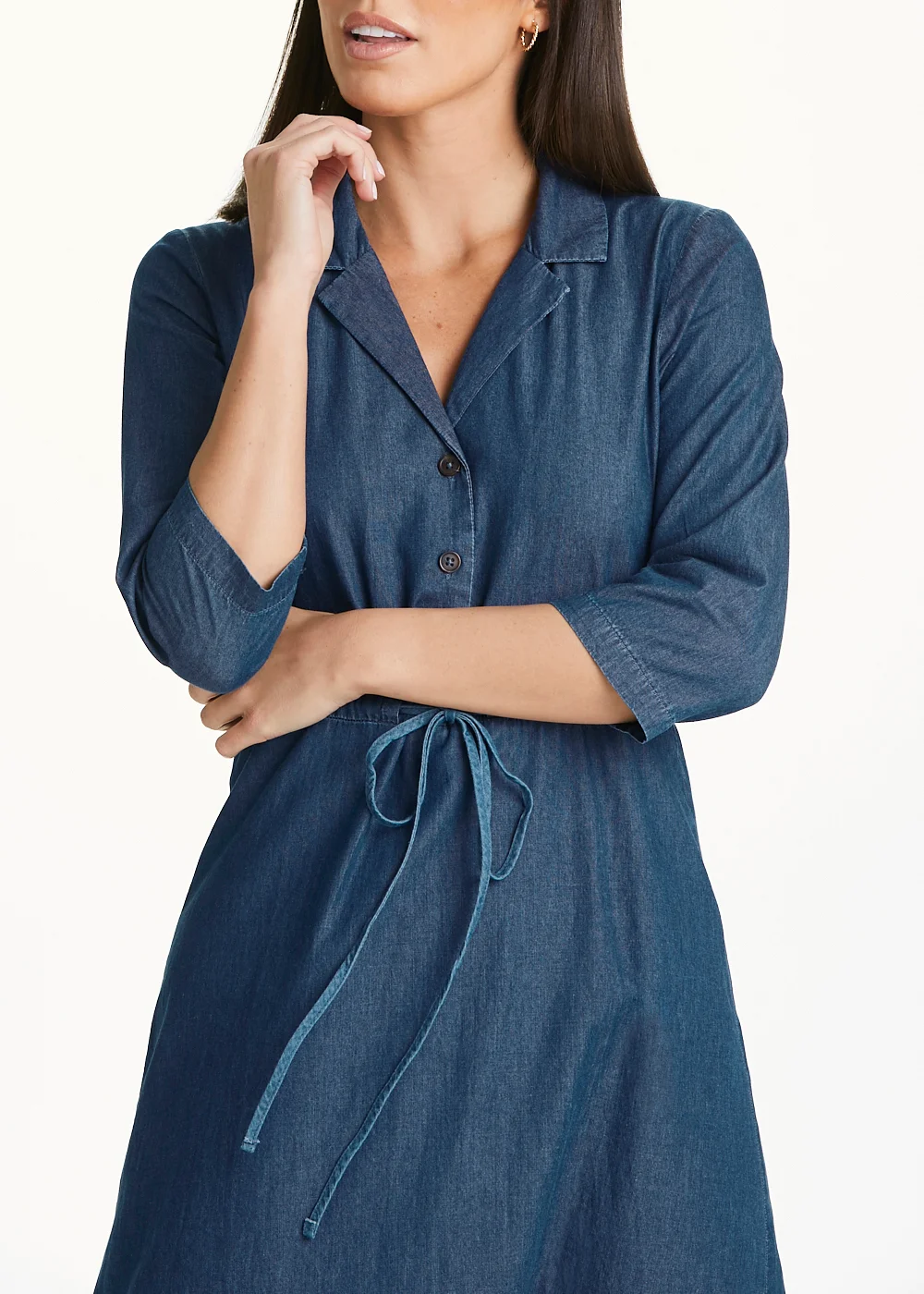 JDY Dark Wash Denim Midi Shirt Dress - 6 Image 4