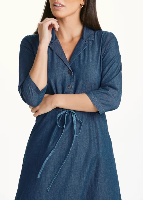 JDY Dark Wash Denim Midi Shirt Dress - 6 Image 4