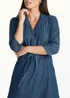 JDY Dark Wash Denim Midi Shirt Dress - 6 Image 4