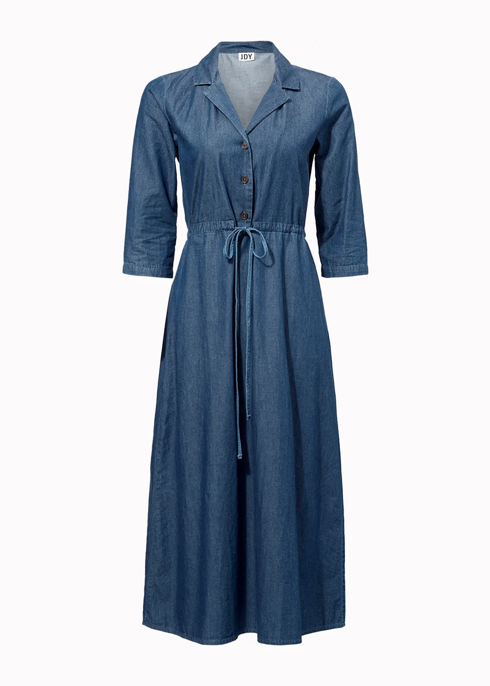 JDY Dark Wash Denim Midi Shirt Dress - 6 Image 3