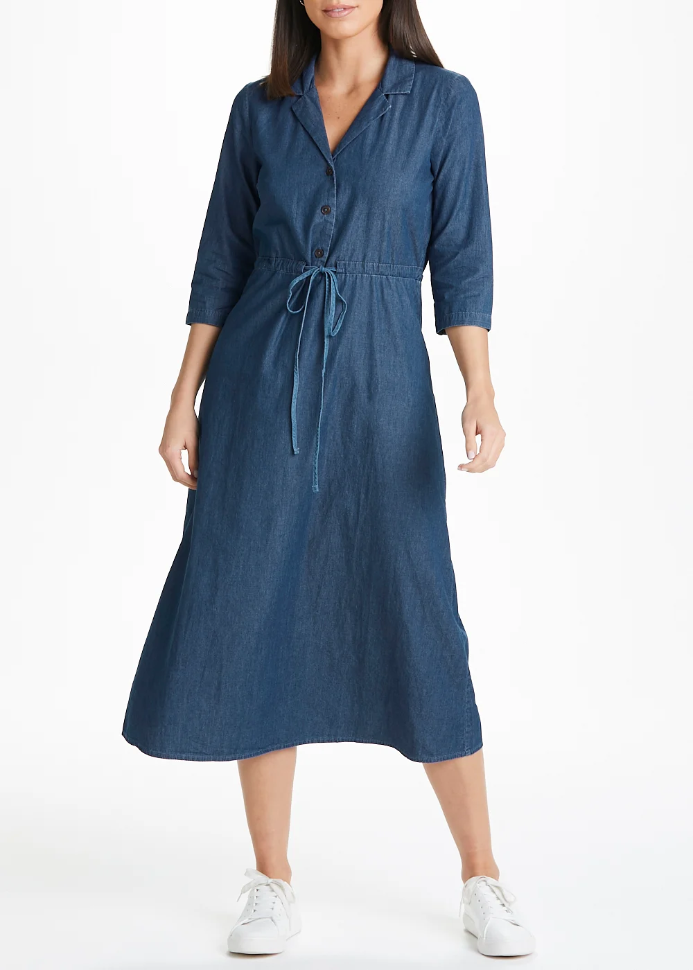 JDY Dark Wash Denim Midi Shirt Dress - 6 Image 1