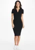 Be Beau Black Ribbed Collar Midi Dress - 6 Image 1