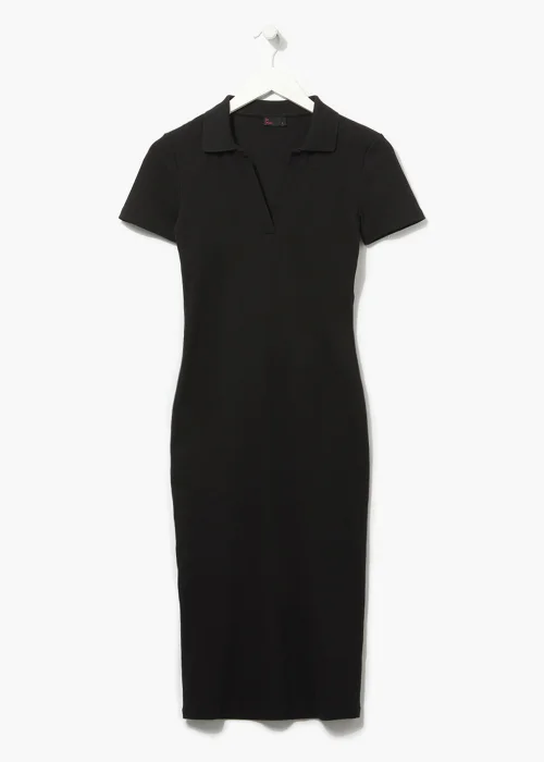 Be Beau Black Ribbed Collar Midi Dress - 6 Image 2