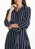 JDY Navy Stripe Maxi Shirt Dress - 8 Image 2