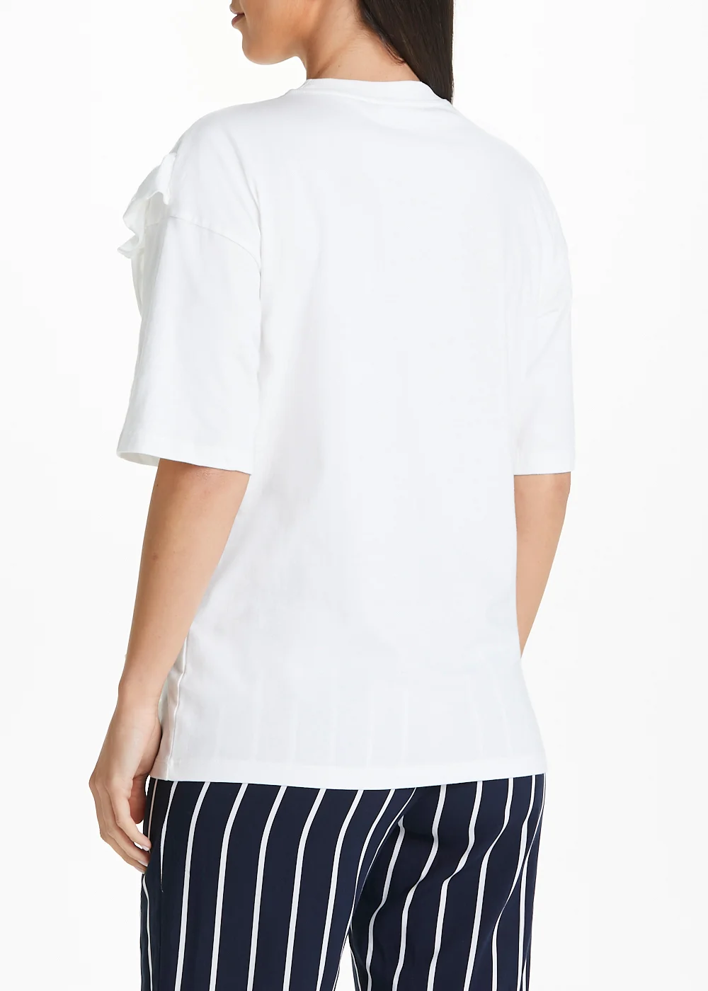 Mamalicious Maternity White Frill T-Shirt - XS - UK 6 Image 2