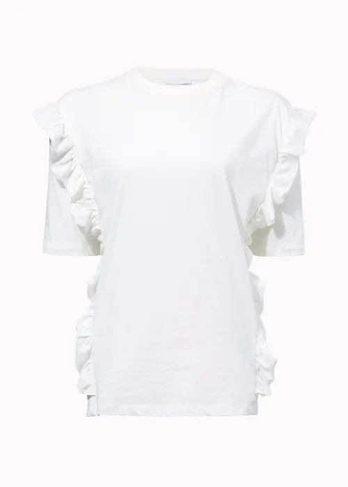 Mamalicious Maternity White Frill T-Shirt - XS - UK 6 Image 3