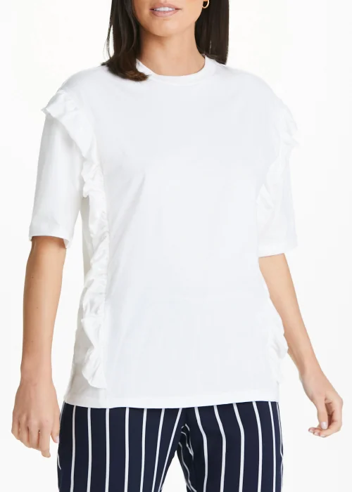 Mamalicious Maternity White Frill T-Shirt - XS - UK 6 Image 1
