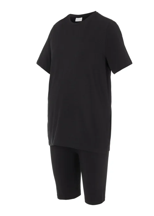 Mamalicious Maternity Black Cycling Shorts & T-Shirt Set - 6 Image 2