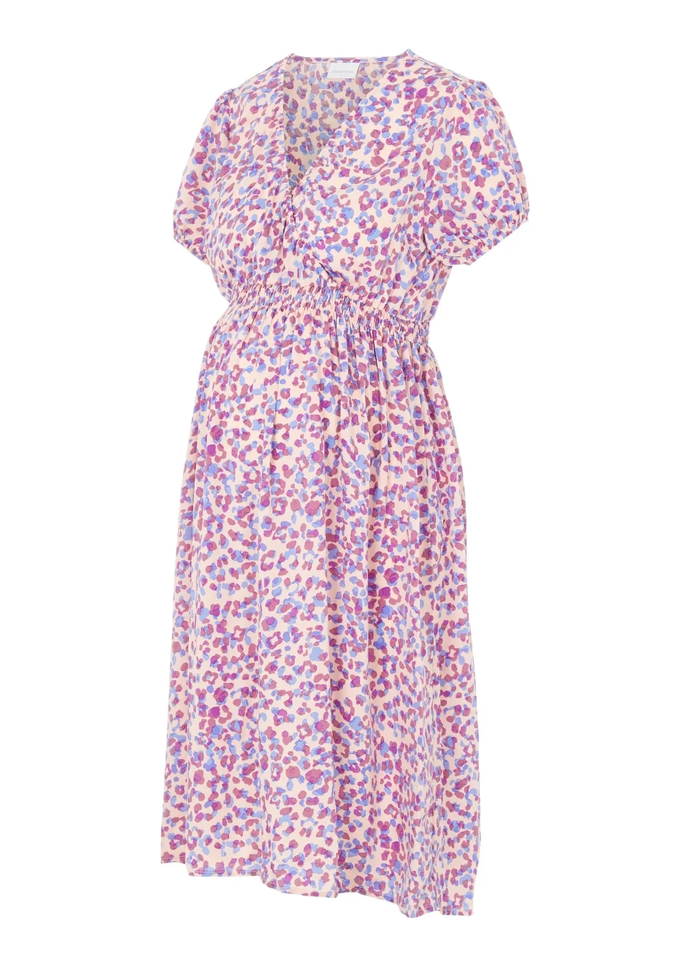 Mamalicious Maternity Azure Lilac Animal Print Midi Dress - 12 Image 2