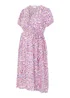 Mamalicious Maternity Azure Lilac Animal Print Midi Dress - 12 Image 2