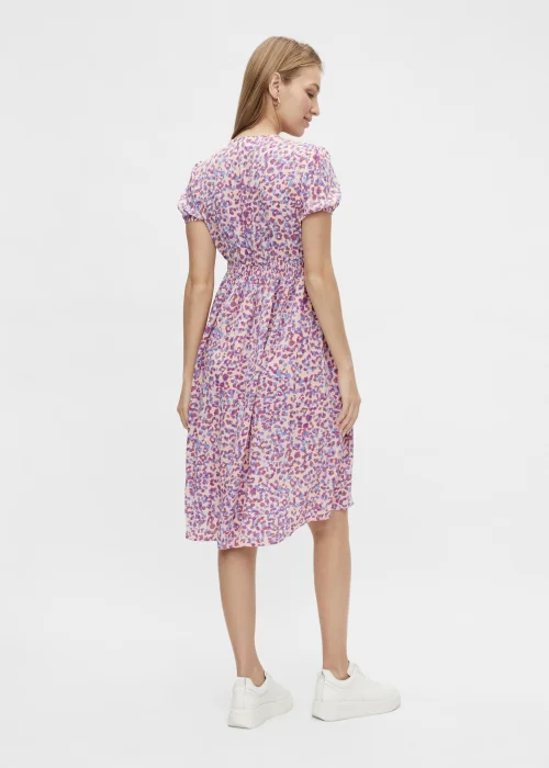 Mamalicious Maternity Azure Lilac Animal Print Midi Dress - 12 Image 3