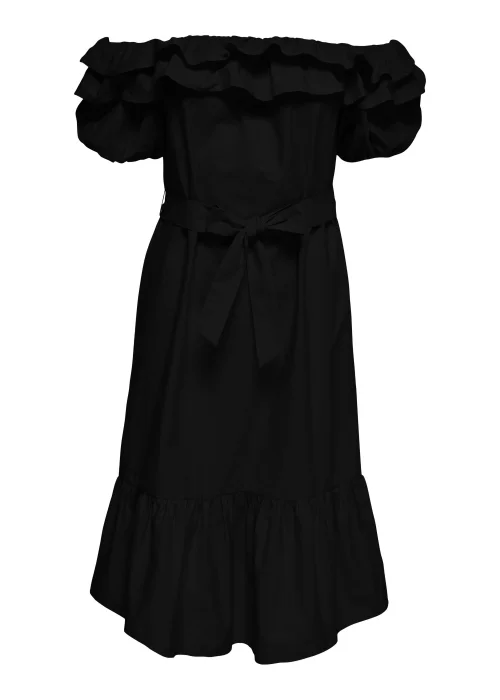 JDY Cuba Black Bardot Dress - 8 Image 3