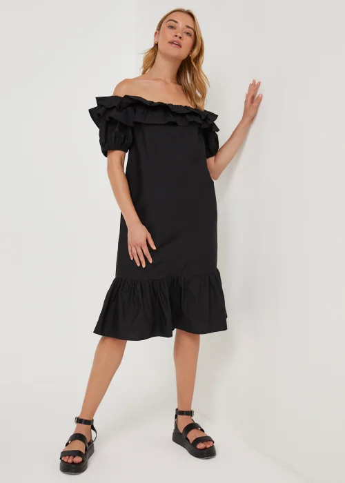 JDY Cuba Black Bardot Dress - 8 Image 2