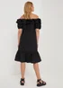 JDY Cuba Black Bardot Dress - 8 Image 5