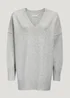 Grey V-Neck Jumper - S Image 1