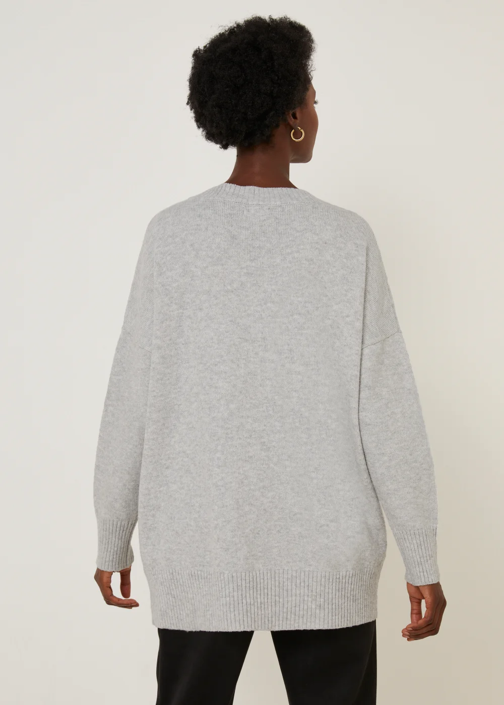 Grey V-Neck Jumper - S Image 4