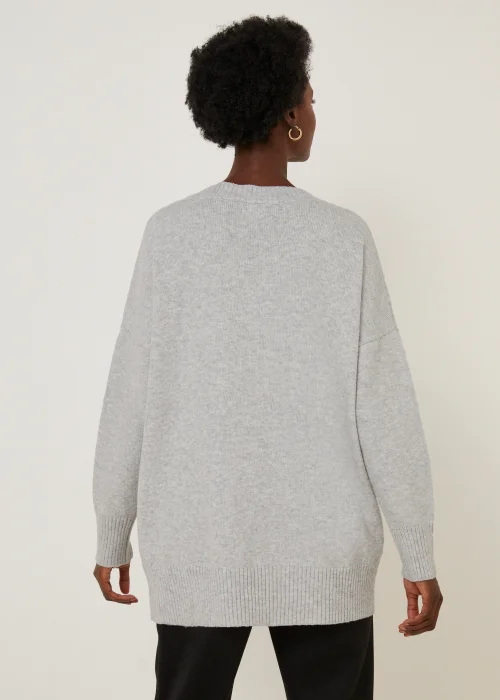 Grey V-Neck Jumper - S Image 4