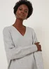 Grey V-Neck Jumper - S Image 5