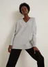 Grey V-Neck Jumper - S Image 2