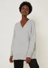 Grey V-Neck Jumper - S Image 3