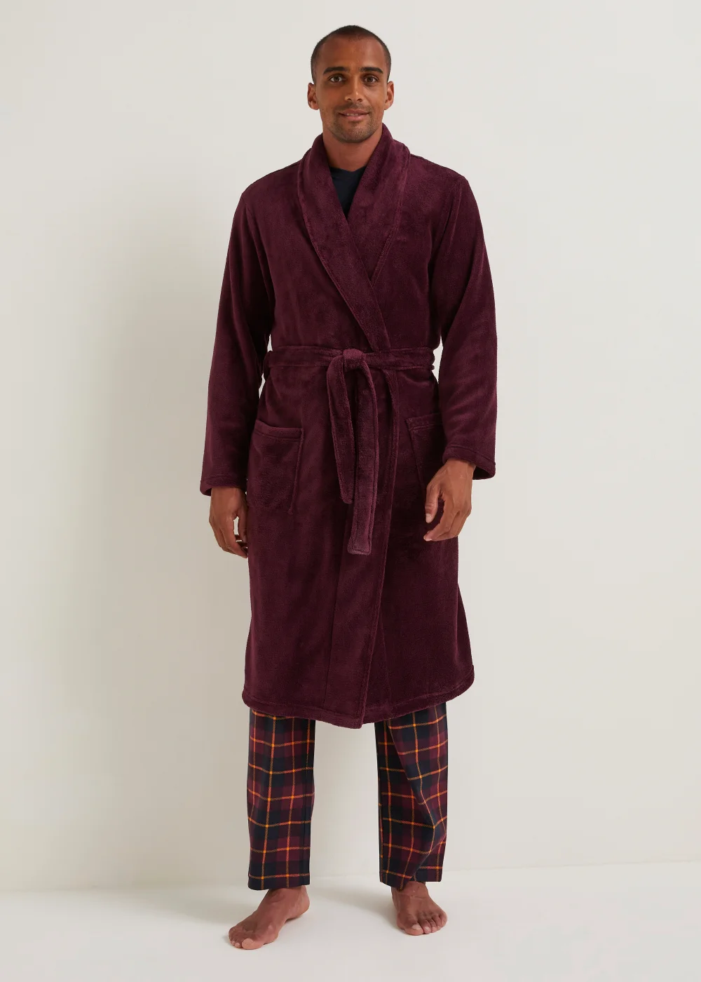 Burgundy Dressing Gown - Small Image 1