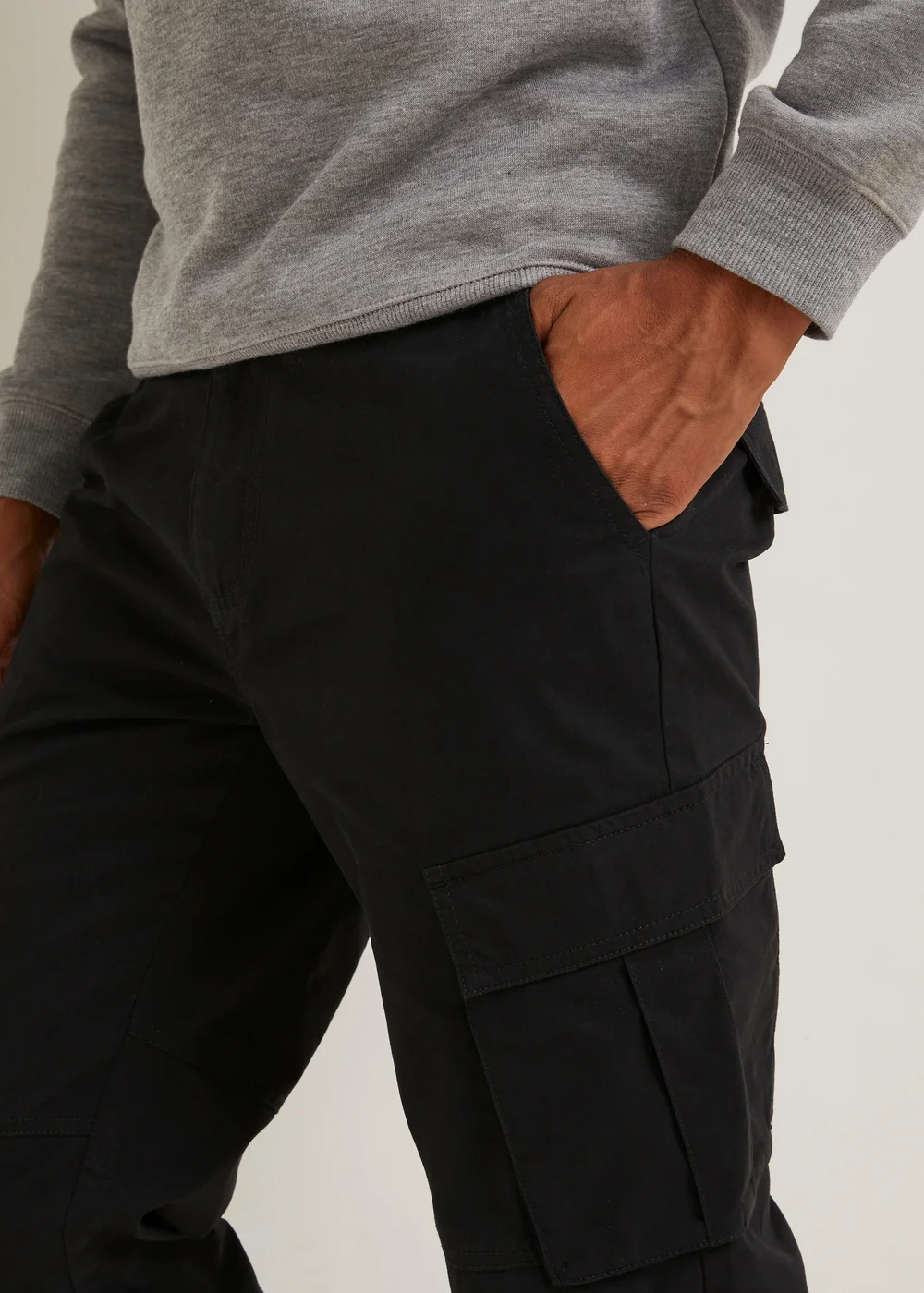 Black Cargo Trousers - 30 Waist Regular Image 4