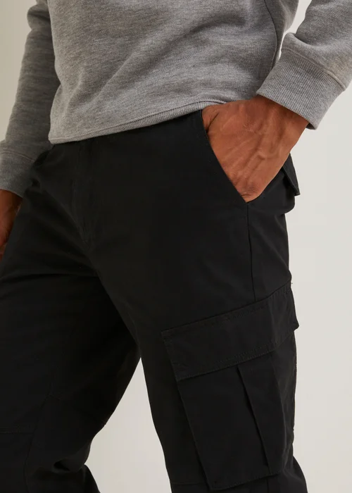 Black Cargo Trousers - 30 Waist Regular Image 4