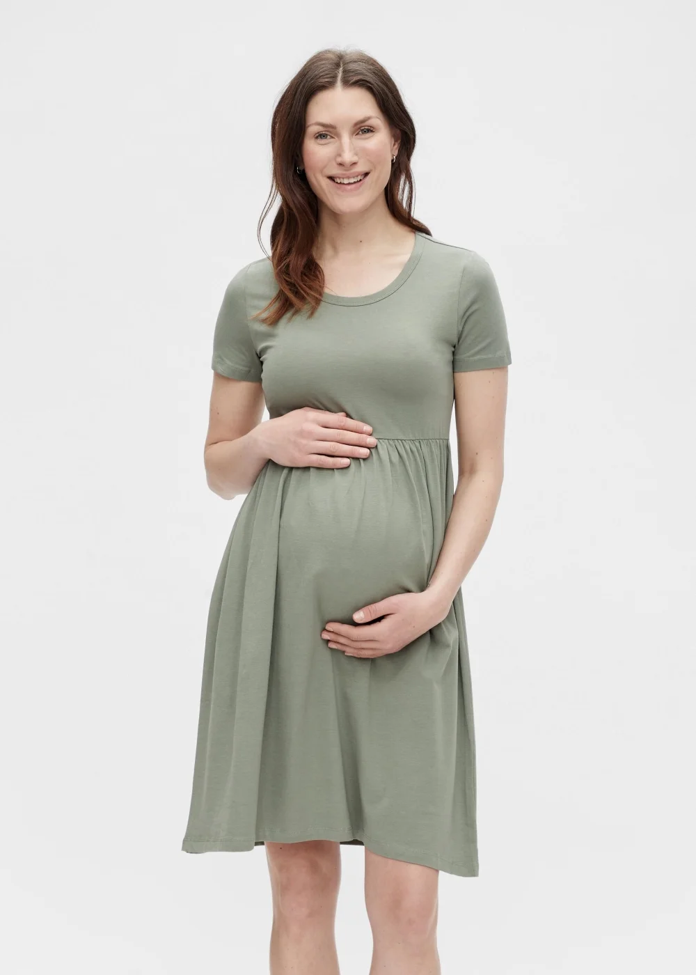 Mamalicious Maternity Green Mini Skater Dress - 6 Image 1