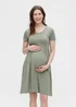 Mamalicious Maternity Green Mini Skater Dress - 6 Image 1