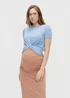 Mamalicious Maternity Giselle Blue Jersey Co-Ord Top - S - UK 8 Image 1