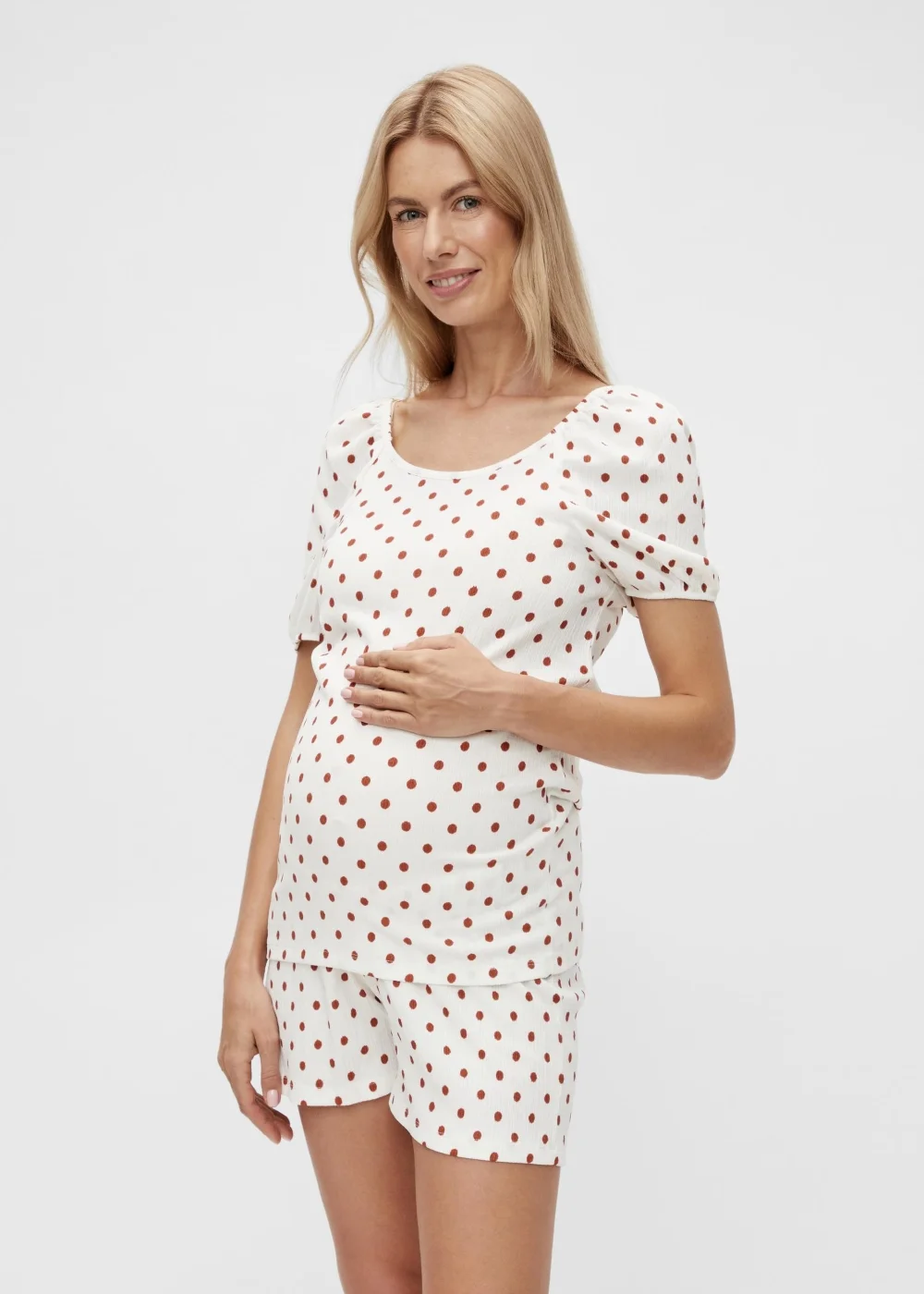 Mamalicious Maternity Drew White Spot Jersey Top - XS - UK 6 Image 1