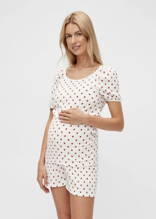 Mamalicious Maternity Drew White Spot Jersey Top - XS - UK 6 Image 1
