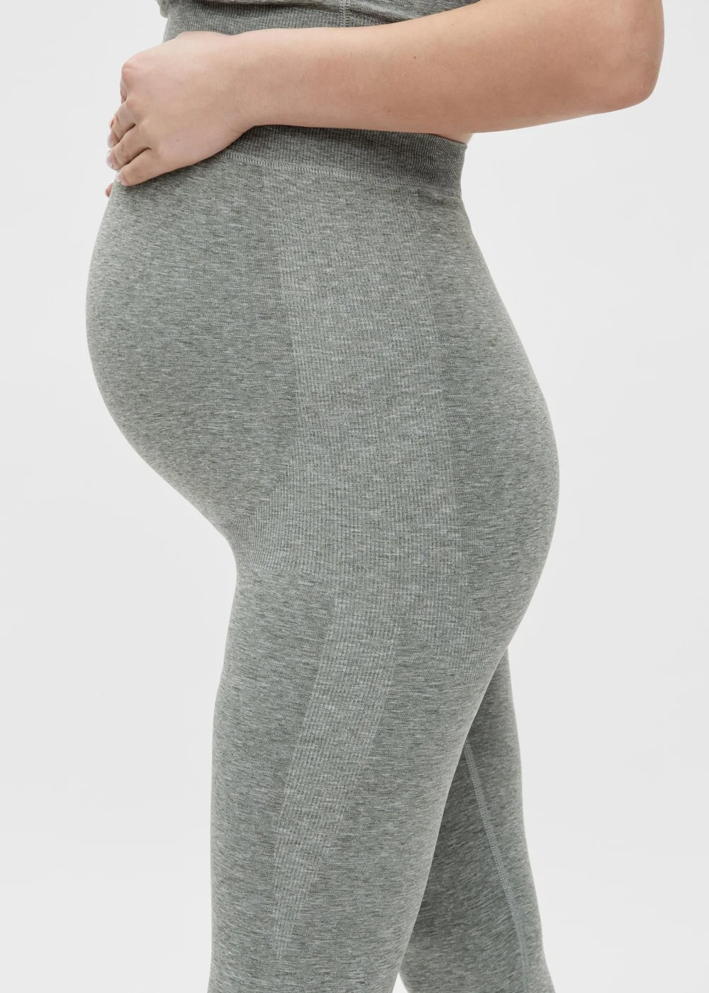 Mamalicious Maternity Sage Seamless Cropped Leggings - 08-10 Image 3