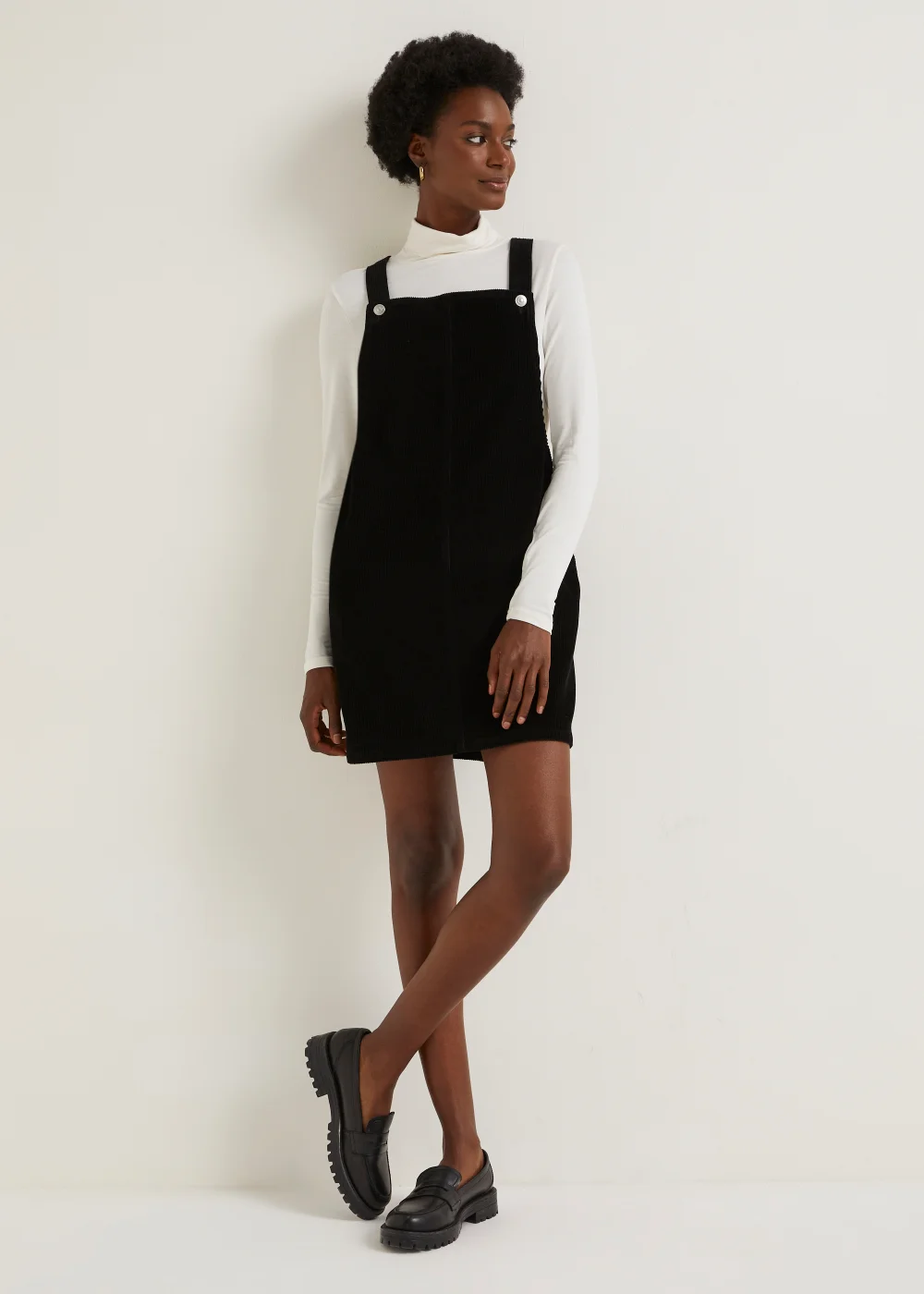 Black Cord Pinafore Dress - 8 | Matalan Black Cord Pinafore Dress - 8 | Matalan