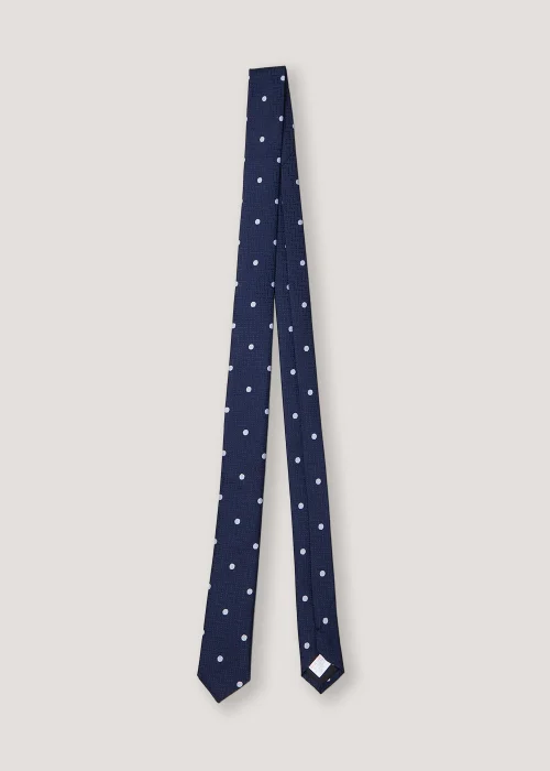 Boys Navy Polka Dot Tie (8-13yrs) - Age 8 - 13 Years Image 1