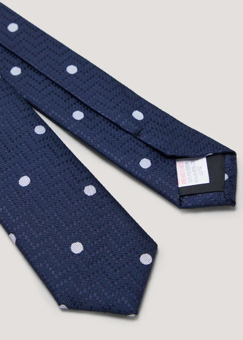 Boys Navy Polka Dot Tie (8-13yrs) - Age 8 - 13 Years Image 2