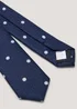 Boys Navy Polka Dot Tie (8-13yrs) - Age 8 - 13 Years Image 2