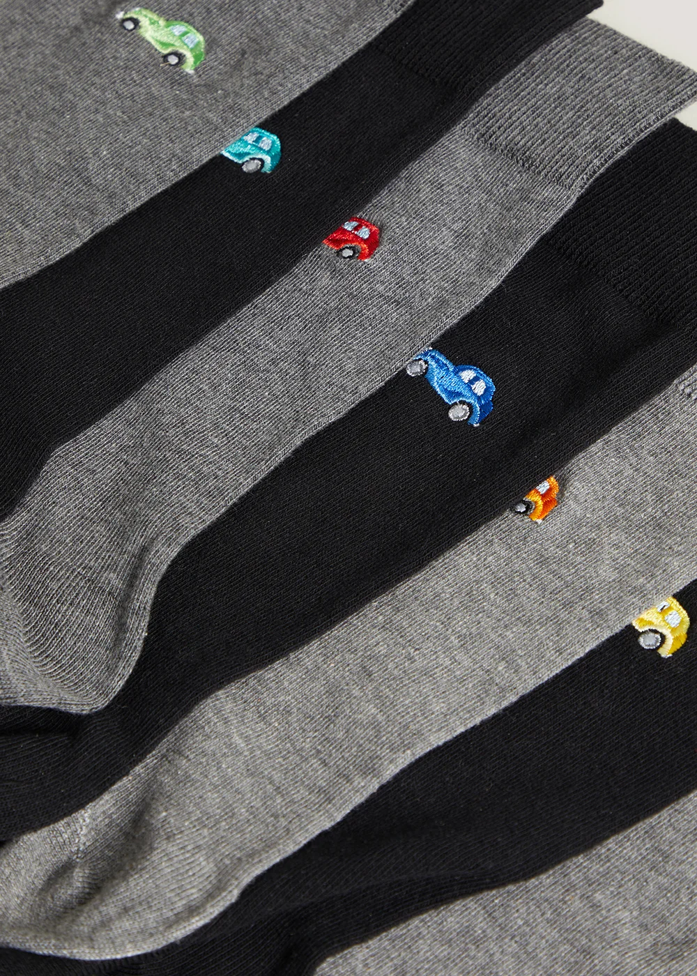 7 Pack Car Embroidery Socks - 6-8.5 Image 2