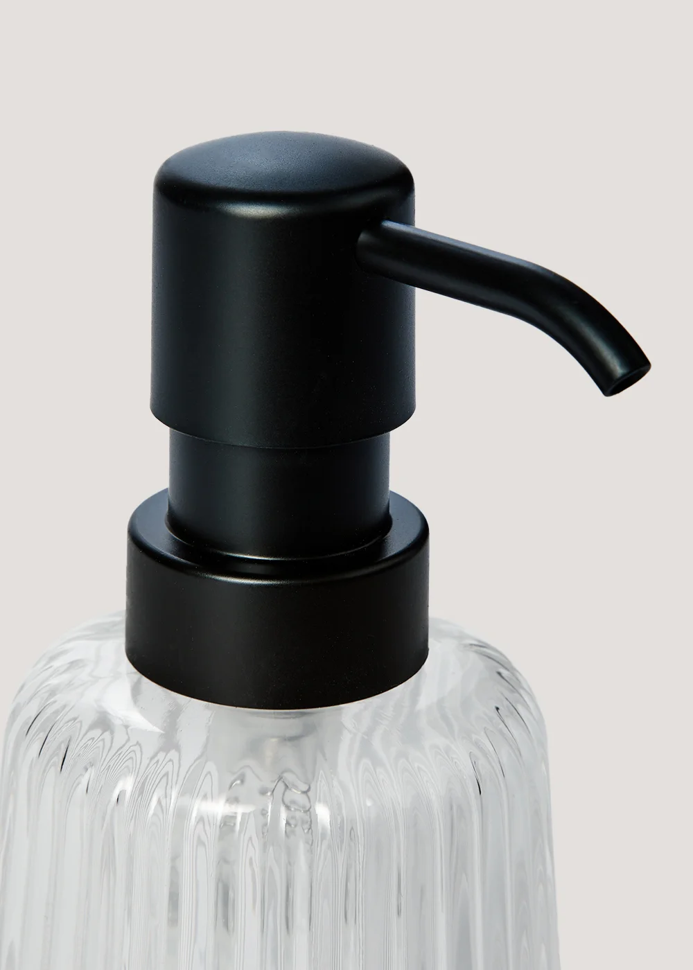 Clear Ribbed Glass Soap Dispenser Image 2