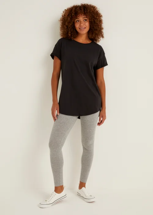 Black Essential Longline T-Shirt - Small Image 1